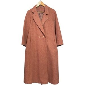 Vintage Miss Abbmoor Wool Rust Maxi Tweed Coat